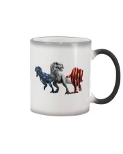 Dinosaur - Us Flag - Sticker Color Changing Mug tile
