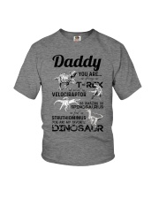 DAD - BLACK LETTERS IN GREY - FAVORITE DINOSAUR Youth T-Shirt tile