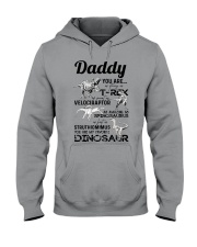 DAD - BLACK LETTERS IN GREY - FAVORITE DINOSAUR Hooded Sweatshirt tile