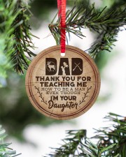 To Dad Christmas - Thank You For Teaching Me How Circle ornament - single (porcelain) aos-circle-ornament-single-porcelain-lifestyles-07