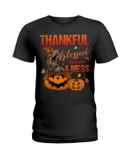 Halloween - Thankful Blessed And Kind Of A Mess Ladies T-Shirt tile