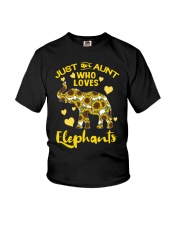 Just an aunt who loves elephants Youth T-Shirt thumbnail