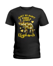 Just an aunt who loves elephants Ladies T-Shirt thumbnail