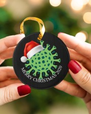 Virus - Merry Christmas - Circle Ornament Circle ornament - single (porcelain) aos-circle-ornament-single-porcelain-lifestyles-08