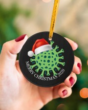 Virus - Merry Christmas - Circle Ornament Circle ornament - single (porcelain) aos-circle-ornament-single-porcelain-lifestyles-09