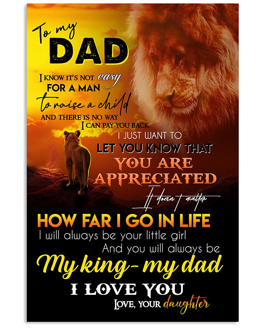 TO MY DAD - LION - I LOVE YOU 16x24 Poster