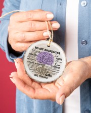 To My Daughter- Always Remember How Much Circle ornament - single (porcelain) aos-circle-ornament-single-porcelain-lifestyles-01