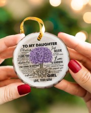 To My Daughter- Always Remember How Much Circle ornament - single (porcelain) aos-circle-ornament-single-porcelain-lifestyles-08