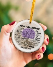 To My Daughter- Always Remember How Much Circle ornament - single (porcelain) aos-circle-ornament-single-porcelain-lifestyles-09