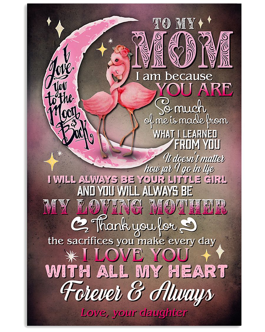 TO MY MOM - FLAMINGO - THANK YOU 16x24 Poster