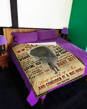 To My Son - Sometimes It's Hard To Find Words Large Fleece Blanket - 60" x 80" aos-coral-fleece-blanket-60x80-lifestyle-front-01