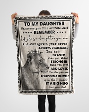 Dad To Daughter - Whenever You Feel Overwhelmed Small Fleece Blanket - 30" x 40" aos-coral-fleece-blanket-30x40-lifestyle-front-14