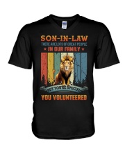 Son-in-law - Lion - Vintage - You Volunteered V-Neck T-Shirt tile