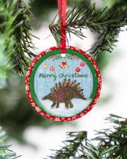 Saurus Christmas - Merry Christmas Circle ornament - single (porcelain) aos-circle-ornament-single-porcelain-lifestyles-07