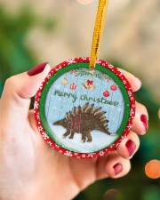 Saurus Christmas - Merry Christmas Circle ornament - single (porcelain) aos-circle-ornament-single-porcelain-lifestyles-09