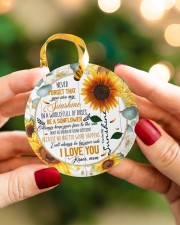 To My Daughter - Sunflower - Never Forget That Circle ornament - single (porcelain) aos-circle-ornament-single-porcelain-lifestyles-08