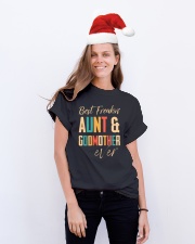 BEST FREAKING AUNTIE - GODMOTHER Classic T-Shirt lifestyle-holiday-crewneck-front-1