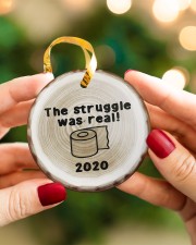 Christmas - Corona Virus - The Truggle Was Real Circle ornament - single (porcelain) aos-circle-ornament-single-porcelain-lifestyles-08
