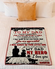 TO MY DAD - FISHING Small Fleece Blanket - 30" x 40" aos-coral-fleece-blanket-30x40-lifestyle-front-04