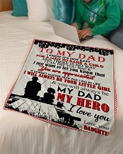 TO MY DAD - FISHING Small Fleece Blanket - 30" x 40" aos-coral-fleece-blanket-30x40-lifestyle-front-07