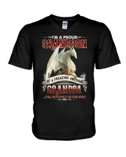 Grandpa to Grandson - I'm A Proud Grandson V-Neck T-Shirt tile