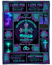 To Girlfriend - Cross - God Blessed The Broken Large Fleece Blanket - 60" x 80" front