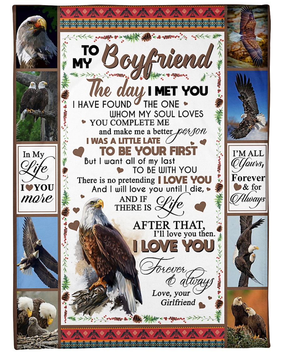 TO MY BOYFRIEND Large Fleece Blanket - 60" x 80"