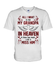 Angel - Grandpa - I Love And Miss Him V-Neck T-Shirt tile
