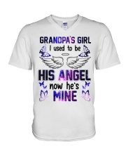 Grandpa's Girl - I Used To Be His Angel Now He'sMine V-Neck T-Shirt tile