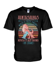 Auntasaurus V-Neck T-Shirt thumbnail
