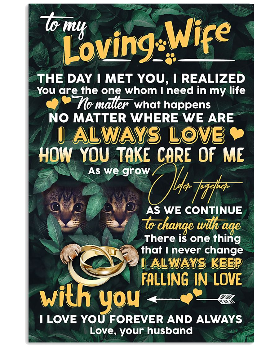 TO MY WIFE - CAT - I LOVE YOU 16x24 Poster