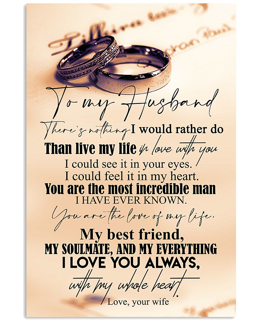 TO MY HUSBAND - COUPLE RING - I LOVE YOU 16x24 Poster