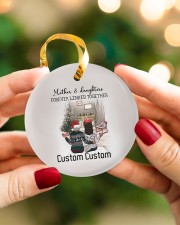 Daughter - Sitting Together - Personalized Circle ornament - single (porcelain) aos-circle-ornament-single-porcelain-lifestyles-08