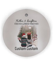 Daughter - Sitting Together - Personalized Circle Ornament (Wood tile