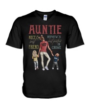 Auntie - Vintage - Best Friend V-Neck T-Shirt tile