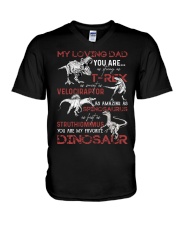 MY LOVING DAD - DINOSAUR - DAUGHTER SHIRT V-Neck T-Shirt thumbnail