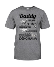 DAD - BLACK LETTERS IN GREY - FAVORITE DINOSAUR Classic T-Shirt front