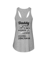 DAD - BLACK LETTERS IN GREY - FAVORITE DINOSAUR Ladies Flowy Tank tile