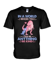 GRANDMA TO GRANDKIDS - IN A WORLD - BE KIND V-Neck T-Shirt thumbnail
