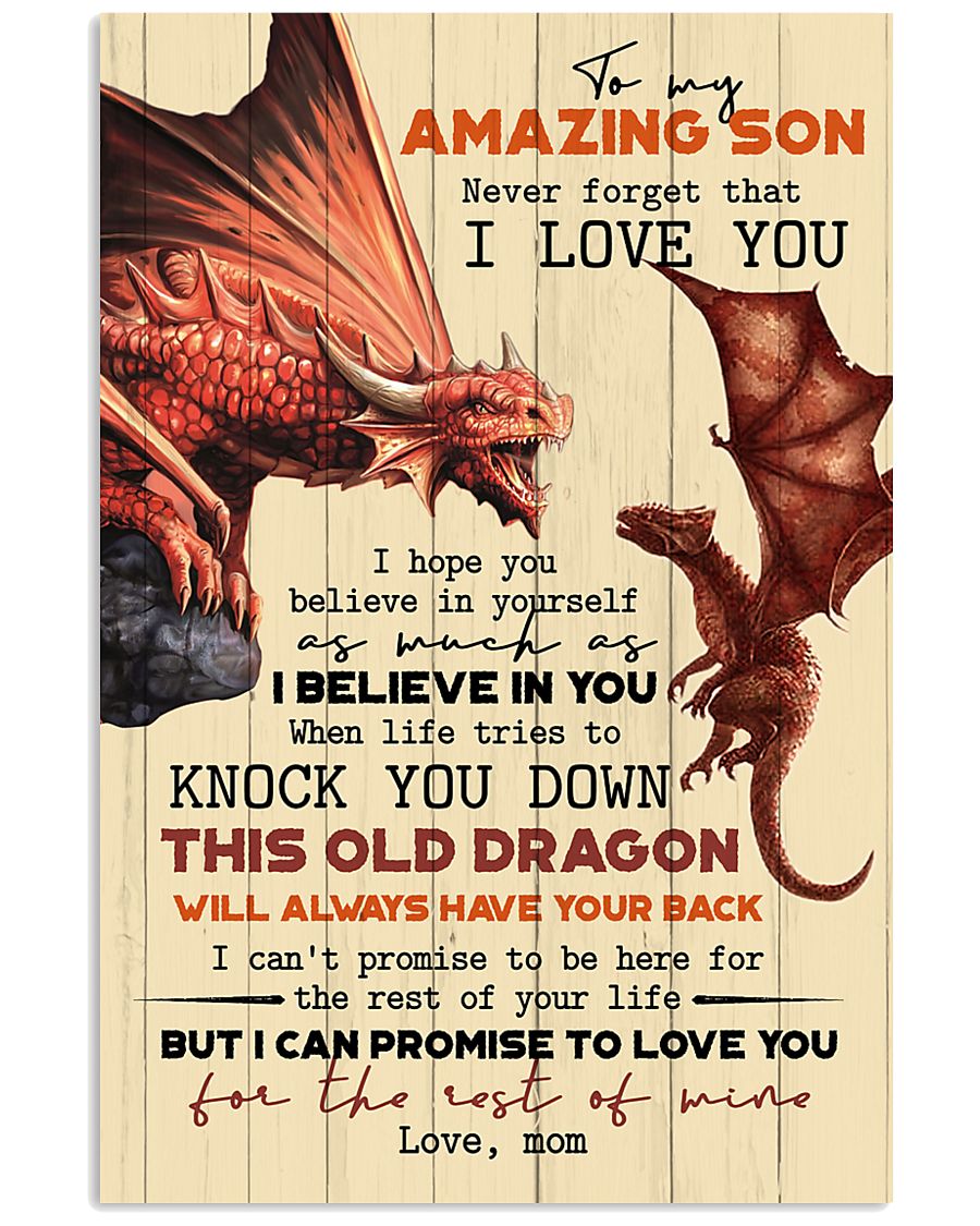 TO MY SON - FIRE DRAGON - OLD DRAGON 16x24 Poster