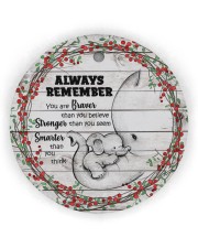 Mom To Daughter Christmas - Elephant Circle Ornament (Wood tile