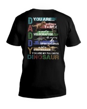 TO DAD - VINTAGE STYLE - FAVORITE DINOSAUR V-Neck T-Shirt tile