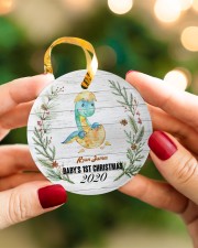 Dinosaurs - Baby's 1st Christmas - Personalized Circle ornament - single (porcelain) aos-circle-ornament-single-porcelain-lifestyles-08