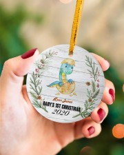 Dinosaurs - Baby's 1st Christmas - Personalized Circle ornament - single (porcelain) aos-circle-ornament-single-porcelain-lifestyles-09