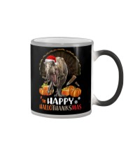 T rex - Happy Hallothanksmas - T-shirt Color Changing Mug tile