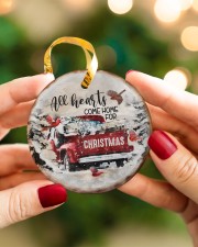 Christmas - All Hearts Come Home For Christmas Circle ornament - single (porcelain) aos-circle-ornament-single-porcelain-lifestyles-08