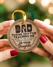 To Dad Christmas - Thank You For Teaching Me How Circle ornament - single (porcelain) aos-circle-ornament-single-porcelain-lifestyles-08