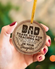 To Dad Christmas - Thank You For Teaching Me How Circle ornament - single (porcelain) aos-circle-ornament-single-porcelain-lifestyles-09