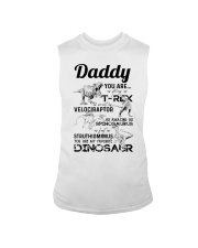 DAD - BLACK LETTERS IN WHITE - FAVORITE DINOSAUR Sleeveless Tee tile