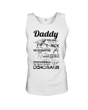 DAD - BLACK LETTERS IN WHITE - FAVORITE DINOSAUR Unisex Tank tile